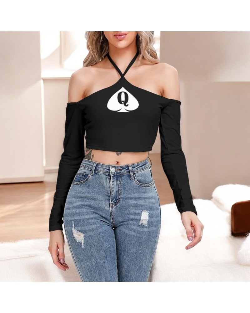 QUEEN OF SPADES Halter Lace - Up Top, top queen off spades,