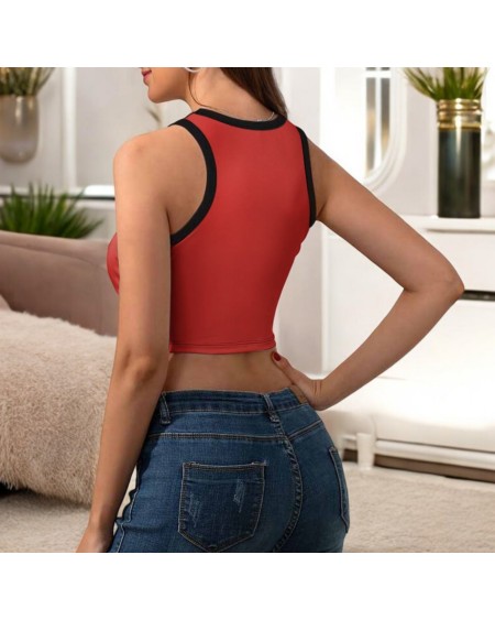 Cum Dump Cropped Slim Racer Tank Top, 3 Colors - Queen Of