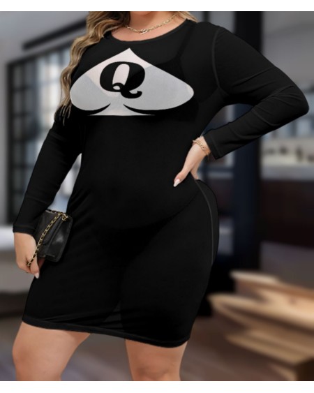Transparent QUEEN OF SPADES Dress, large size, slut