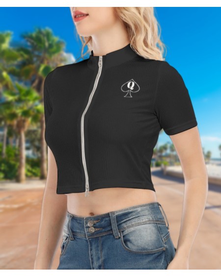 QUEEN OF SPADES Short Sleeve T - Shirt With Two - way