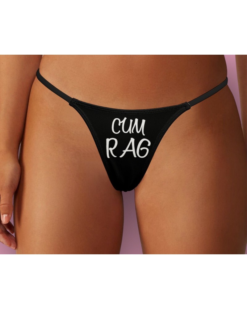 CUM RAG Thong, slut clothing, cuckolding, hotwife panties,