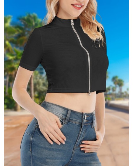 BBC ONLY Short Sleeve T - Shirt With Two - way Zipper, queen