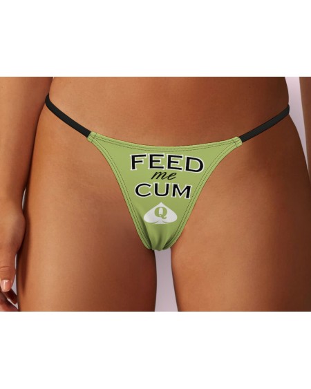 FEED ME CUM Qos Thong, 18 colors, slut clothing, cuckolding,