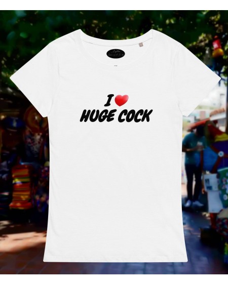 T - Shirt I LOVE HUG COCK white, hotwife
