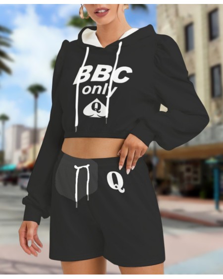 BBC ONLY Mirco Fleece Hoodie And Shorts Set, Queen off