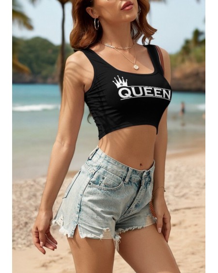 QUEEN OF SPADE Cropped Tank Top, , Top queen off spades, qos