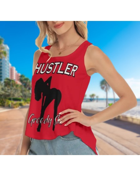 HUSTLER GREEDY SLUT Back Hollow Top, 5 Colors, tshirt,
