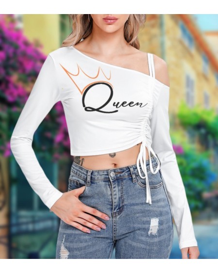 QUEEN OF SPADES One - Shoulder Blouse, top queen off spades,