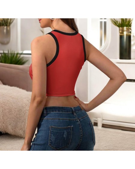 Cum Dump Cropped Slim Racer Tank Top, 3 Colors - Queen Of