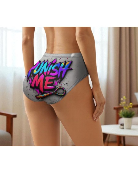 Punish?Me Panties  Grey High?Waist Hotwife Lingerie With