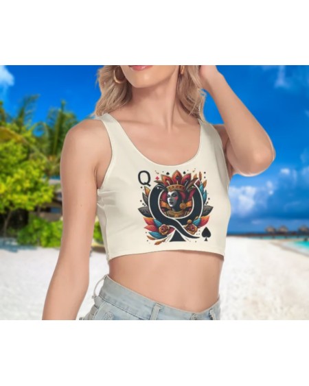 QUEEN OF SPADES, Crop Tank Top, queen off spades tshirt, qos