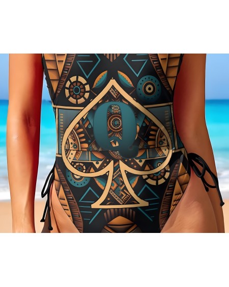 African Tribal QUEEN OF SPADES Swimsuit - Sexy Hotwife
