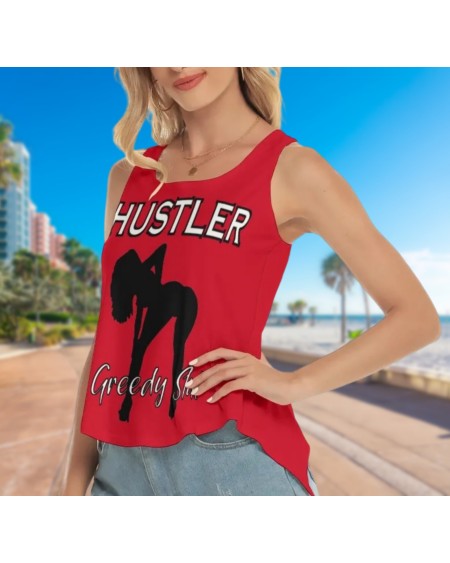 HUSTLER GREEDY SLUT Back Hollow Top, 5 Colors, tshirt,