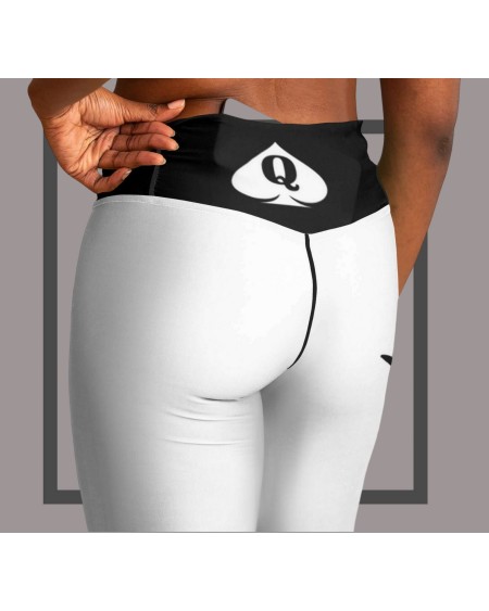 QUEEN OF SPADES White Flare Leggings, queen of spades, qos,