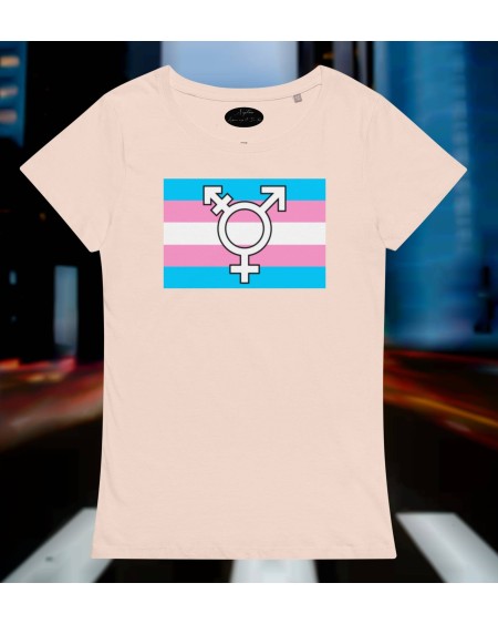 T - Shirt TRANSGENDER symbol white, green, salmon, green