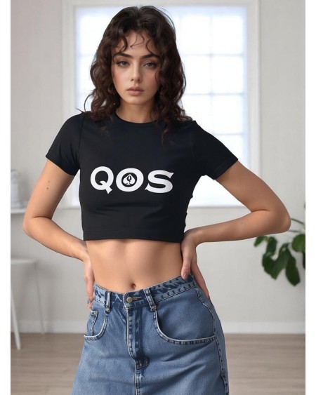 QOS Crop Top  Queen Of Spades Sexy Tee, Minimalist Erotic