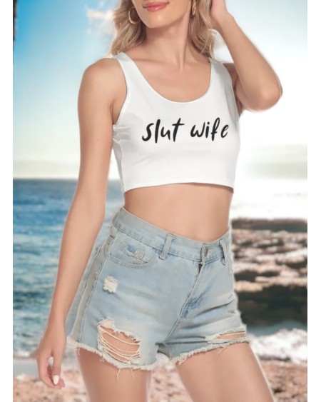 SLUT WIFE Crop - Tank Top, Slut clothing, cuckolding,