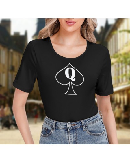 QUENN OF SPADES, Short Sleeve Bodysuit, Queen off spades