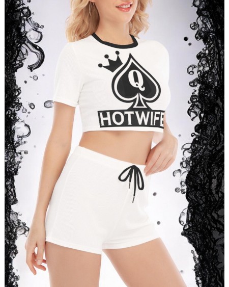 Queen Of Spades Hotwife Crop Top & Shorts Set - Bold BBC