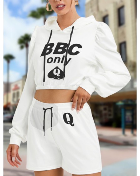BBC ONLY Mirco Fleece Hoodie And Shorts Set, Queen off