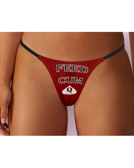 FEED ME CUM Qos Thong, 18 colors, slut clothing, cuckolding,
