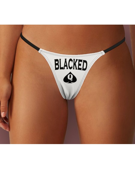 BLACKED Thong, Slut clothing, cuckolding, hotwife panties,