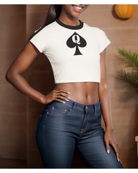 QUEEN OF SPADES Crop Tank Top - Sexy Qos T - Shirt For Women