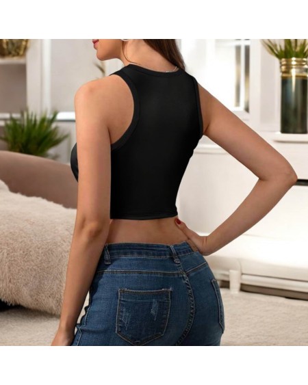 Cum Dump Cropped Slim Racer Tank Top, 3 Colors - Queen Of