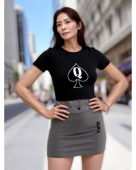 Queen Of Spade Crop Top  Hotwife Queen Symbol Shirt,