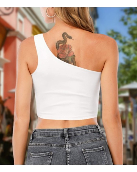 QUEEN OF SPADE One - Shoulder Cropped Top, Queen off spades