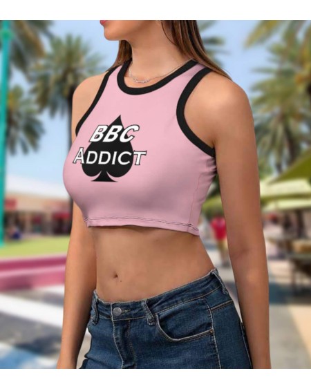 BBC ADDICT Women'S Cropped Slim Racer Tank Top, 18 colors,