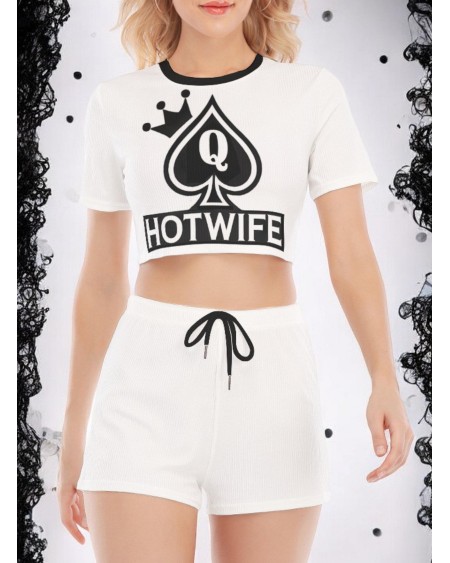 Queen Of Spades Hotwife Crop Top & Shorts Set - Bold BBC
