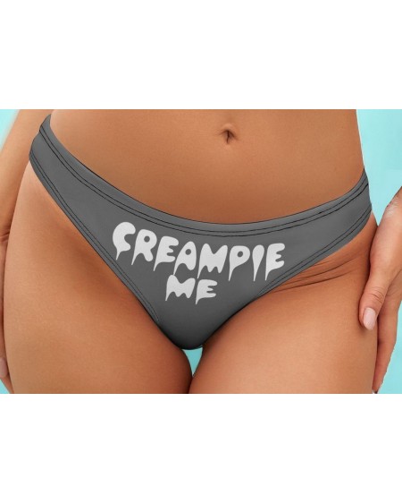 CREAMPIE ME Thong, 6 colors, slut clothing, cuckolding,