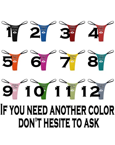 FEED ME CUM Qos Thong, 18 colors, slut clothing, cuckolding,
