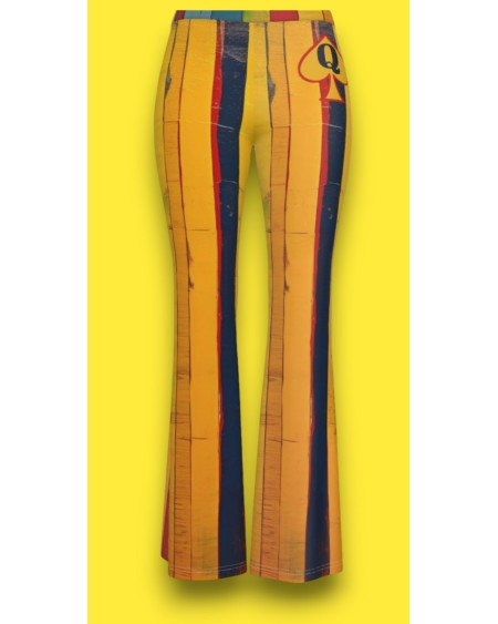 QUEEN OF SPADES Print Women'S Flare Pants, queen of spades,