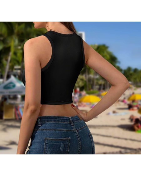 BDSM LIFE STYLE Cropped Slim Racer Tank Top, 18 Colors, top