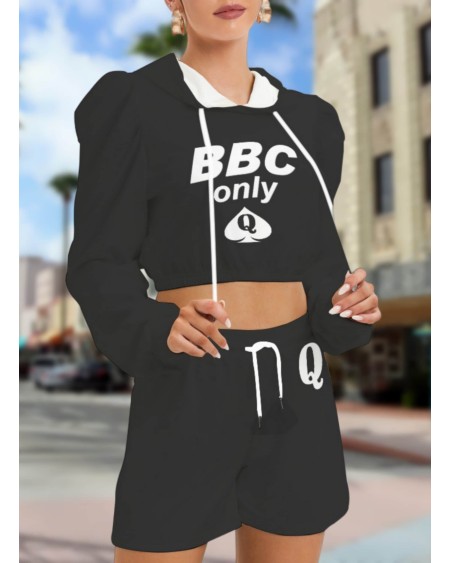 BBC ONLY Mirco Fleece Hoodie And Shorts Set, Queen off