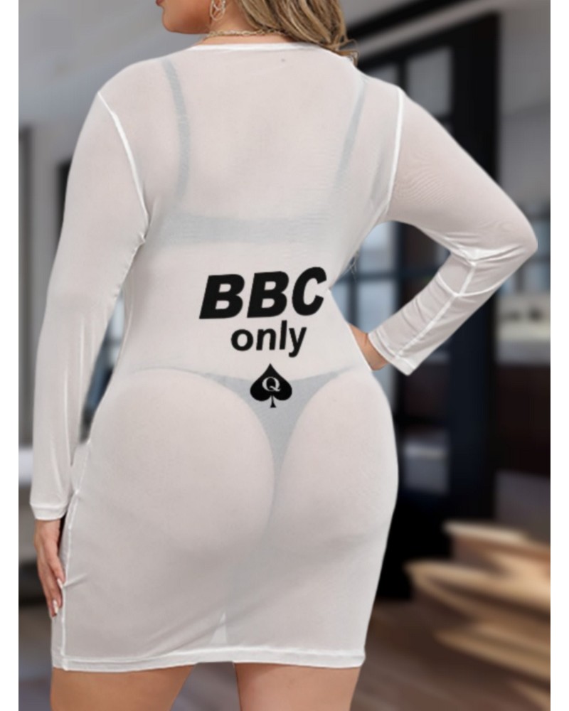 Transparent BBC ONLY Dress, large size, slut clothing,