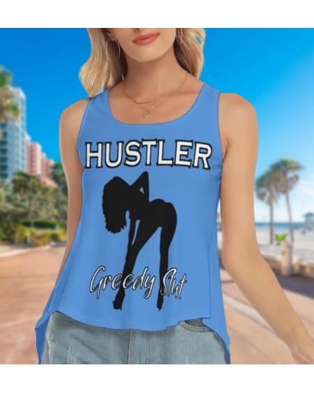 HUSTLER GREEDY SLUT Back Hollow Top, 5 Colors, tshirt,