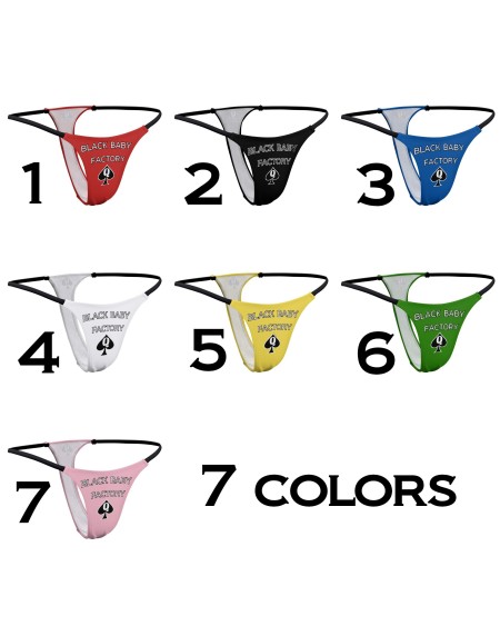 BLACK BABY FACTORY Thong, 7 Colors, slut clothing,
