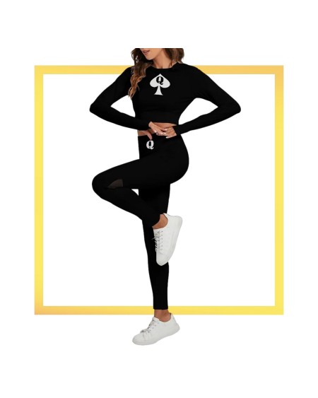 QUEEN OF SPADES Set With Backless Top And Leggings, Qos,