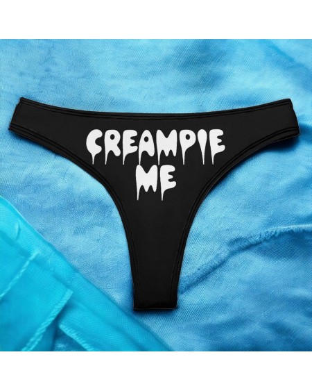 CREAMPIE ME Thong, 6 colors, slut clothing, cuckolding,