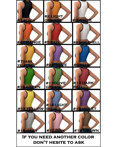 BDSM LIFE STYLE Cropped Slim Racer Tank Top, 18 Colors, top