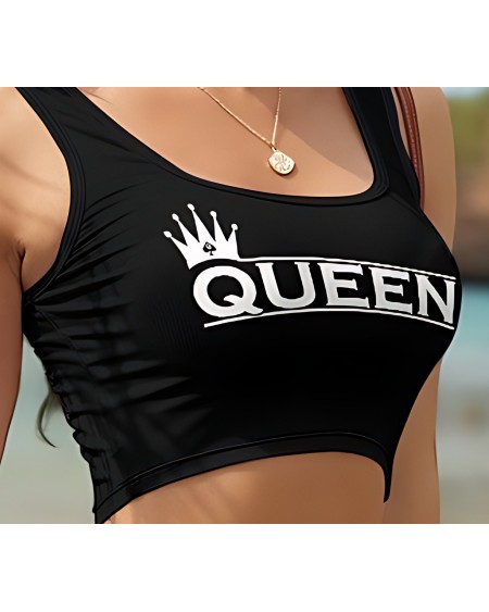 QUEEN OF SPADE Cropped Tank Top, , Top queen off spades, qos