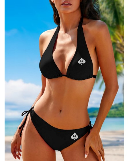 QOS V - Neck Bikini Swimsuit, Slut clothing, cuckolding,