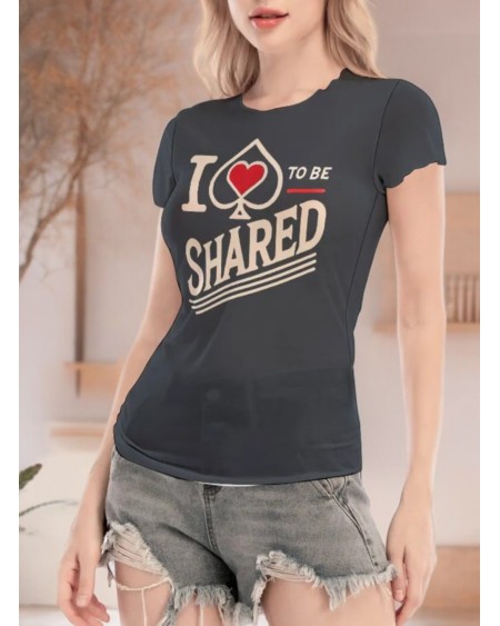 Sexy 'I LOVE To be SHARED' Transparent T - Shirt - Naughty,