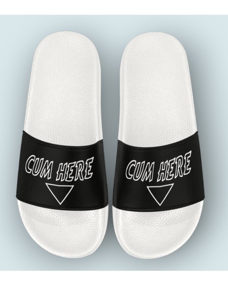 CUM HERE Slide sandals, foot fetish, pretty feet, foot