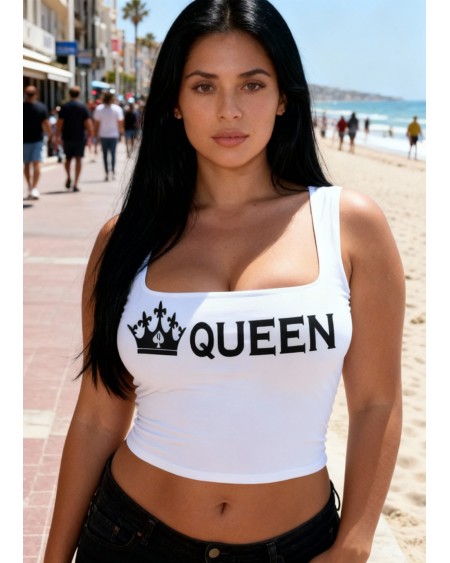 QOS Queen of Spades Crop Top | Hotwife BBC Tank | Spade Crown Tube Top for Hotwife Lifestyle & Club Fashion