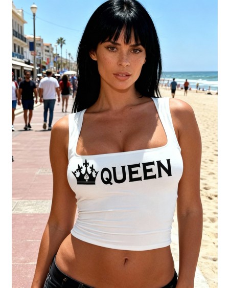 QOS Queen of Spades Crop Top | Hotwife BBC Tank | Spade Crown Tube Top for Hotwife Lifestyle & Club Fashion