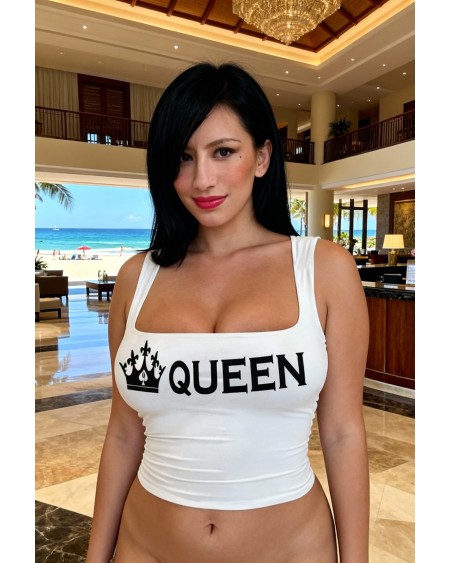QOS Queen of Spades Crop Top | Hotwife BBC Tank | Spade Crown Tube Top for Hotwife Lifestyle & Club Fashion